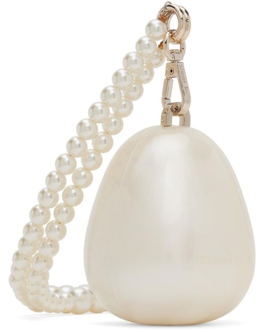 Simone Rocha White Off- Nano Pearl Egg Bag