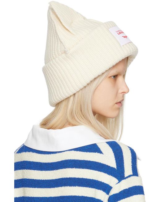 Charles Jeffrey Blue Ssense Exclusive Off- Supersized Chunky Ears Beanie