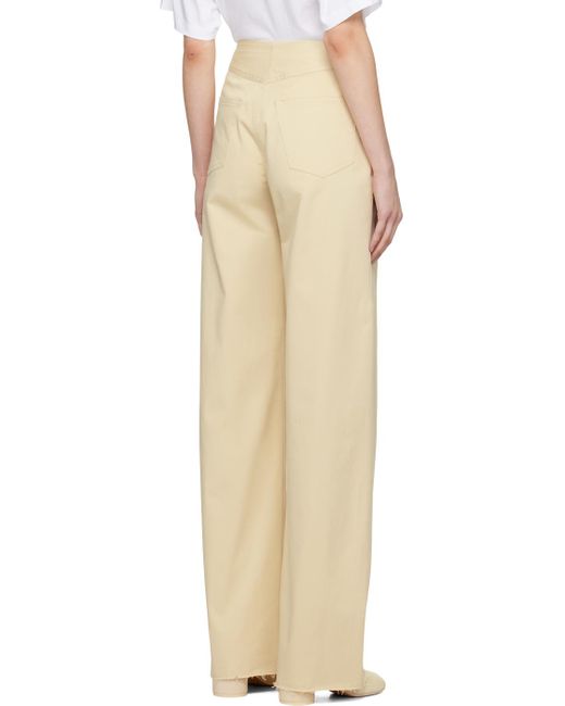 MM6 by Maison Martin Margiela Natural Yellow Five-pocket Trousers