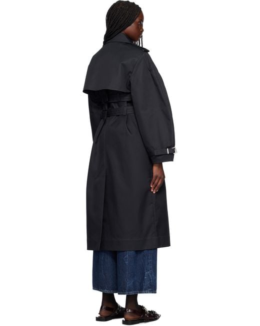 Ganni ブラック ボンディング コットン トレンチコート Black