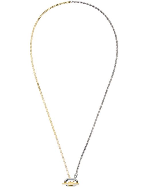 Bottega Veneta Black Gold & Silver Chain Necklace for men