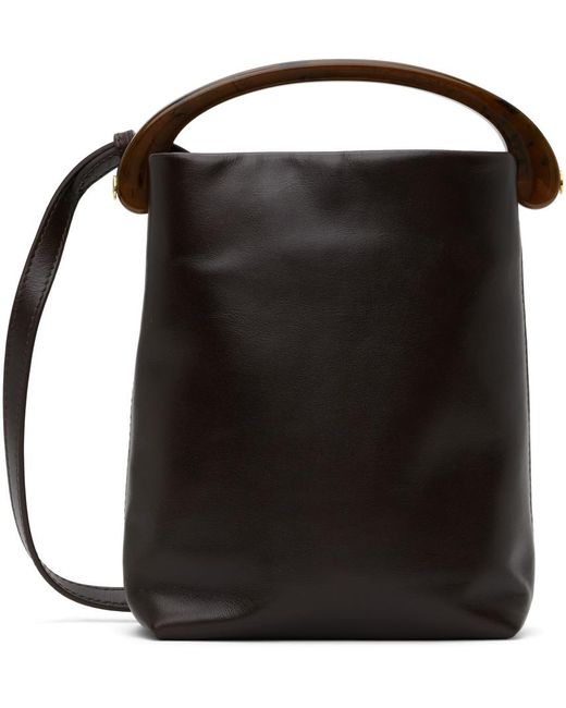 Dries Van Noten Black Brown Leather Shoulder Bag