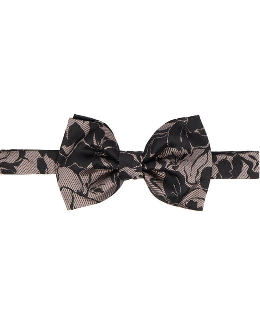 Dries Van Noten Black Silk Bow Tie for men