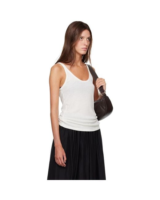 Loulou de Saison White Off- Roni Rib Jersey Tank Top