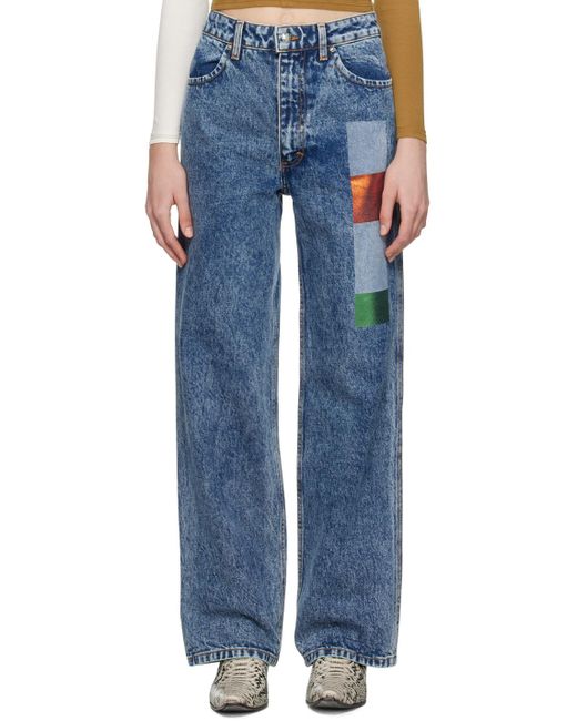 Eckhaus Latta Blue Wide-leg Jeans