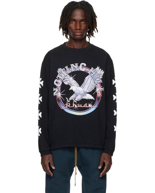 Rhude Black 'Notting Hill' Eagle Ls T-Shirt for men