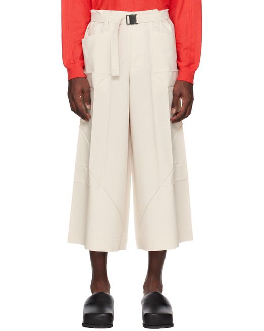 Issey Miyake White Off- Edge Trousers for men