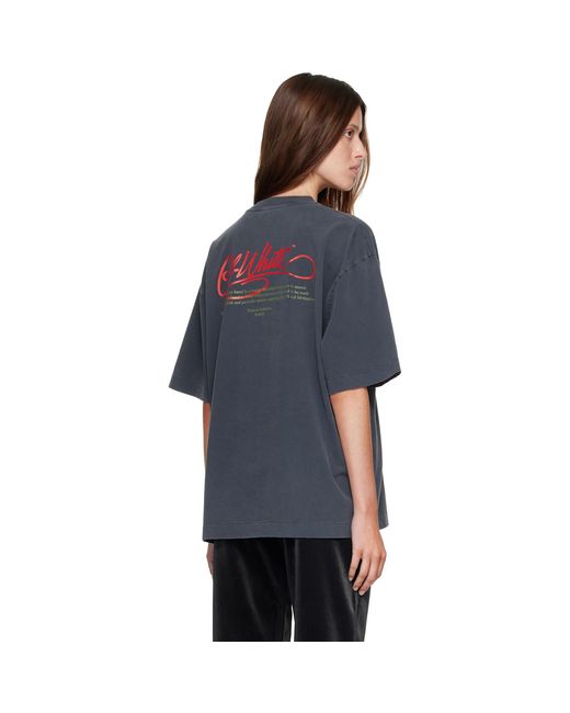 Off-White c/o Virgil Abloh Blue Flowers Field Skate T-Shirt