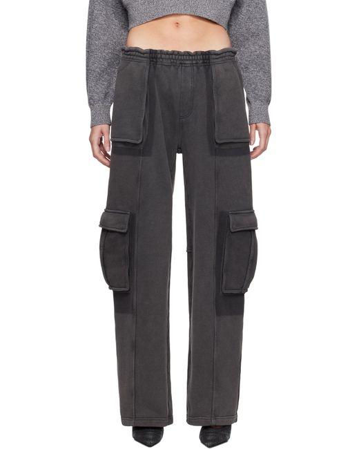 T By Alexander Wang Black Oversized Cargo Sweatpants