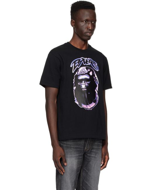 A Bathing Ape Black Ape Head Graffiti T-shirt for men