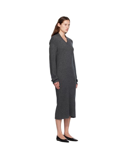 GIA STUDIOS Black Wool & Cashmere Midi Dress