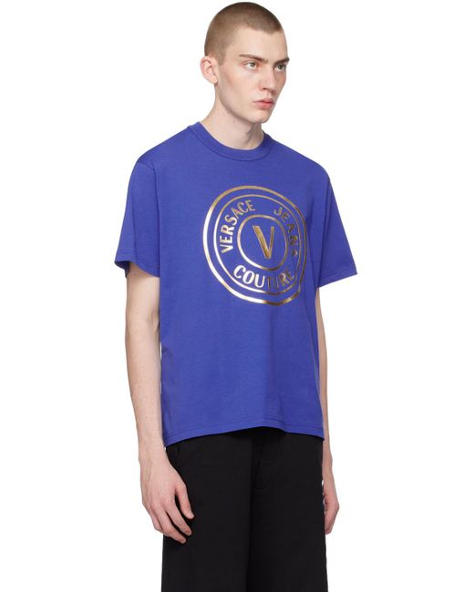 Versace Blue V-emblem T-shirt for men