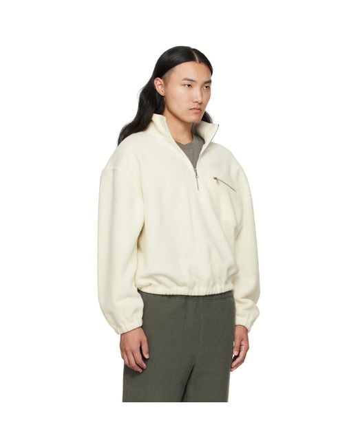 Pull Blanc Cassé En Molleton Rier pour homme en coloris White
