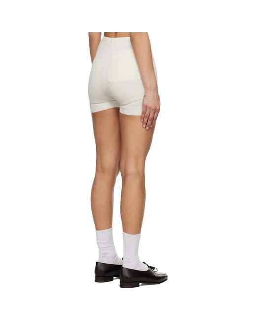 Bode White Off- Meringue Shorts
