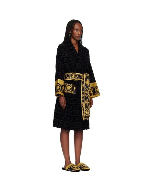 Versace Black 'I Heart Baroque' Bathrobe