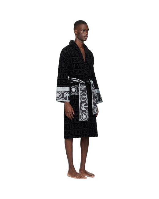 Versace Black 'I Heart Baroque' Bathrobe for men