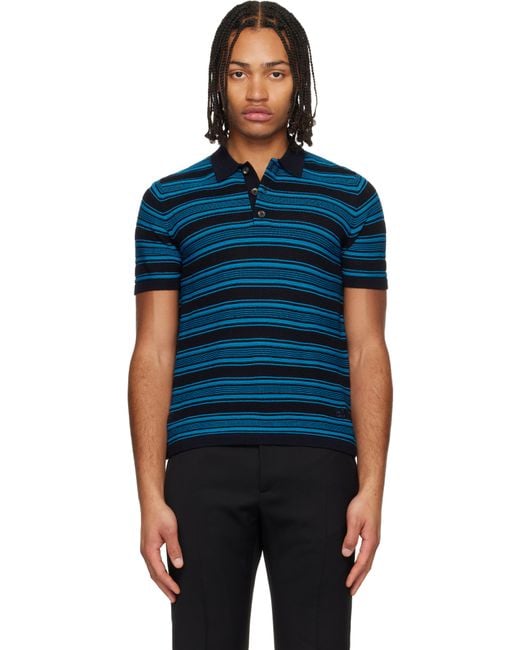 Wales Bonner Blue 'The Dawn Knit' Polo for men