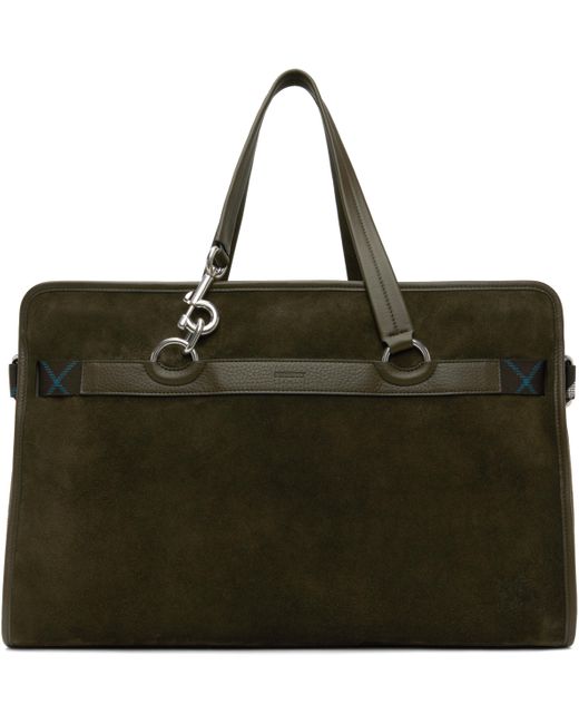 Burberry Green Khaki B Clip Holdall Duffle Bag for men