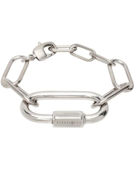 MM6 Maison Margiela シルバー＆イエロー カラビナブレスレット MM6 エムエム6 メゾンマルジェラ MAISON MARGIELA ブレスレット