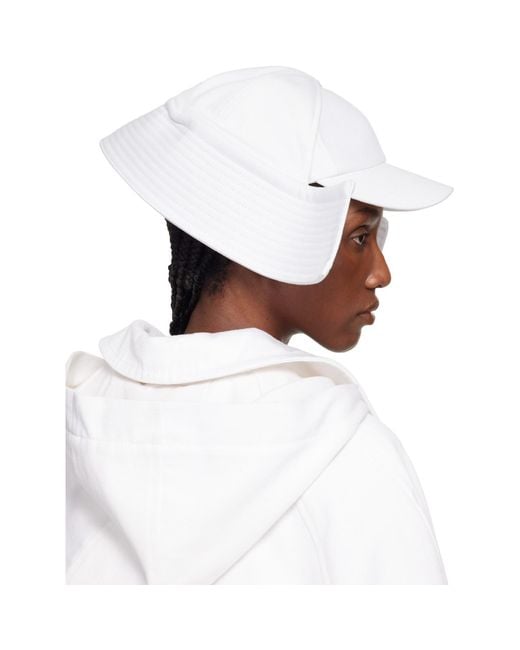 Jean Paul Gaultier White 'The Sailor Bucket' Cap