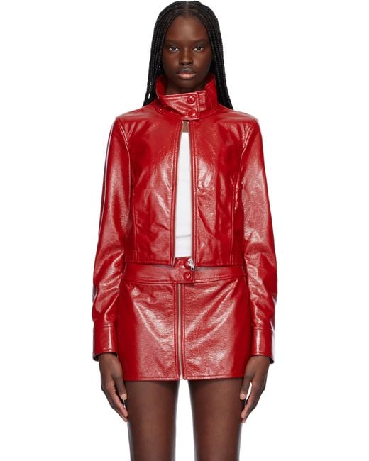 Stand Studio Red Yaz Faux-Leather Jacket