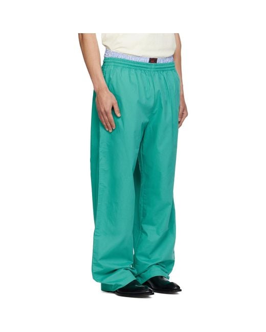 Willy Chavarria Green Ruff Rider Track Pants for men