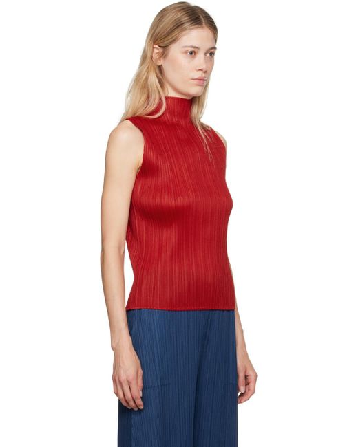 Pleats Please Issey Miyake Red New Colorful Basics 3 Tank Top