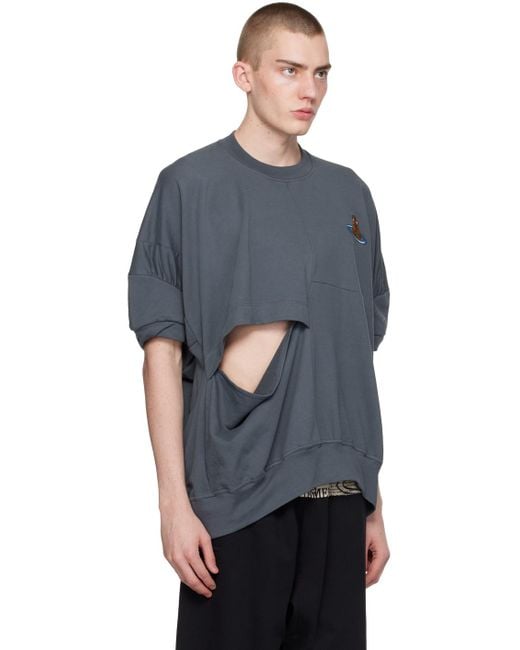 Vivienne Westwood Blue Gray Twisted Sweatshirt for men