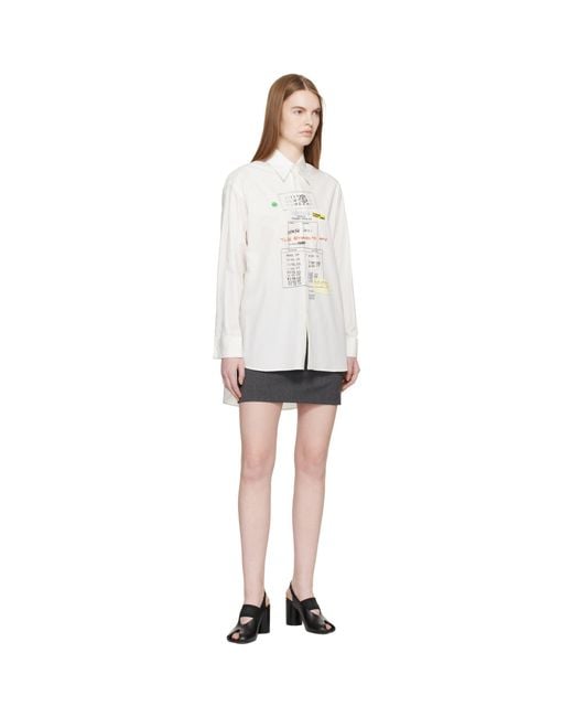 MM6 by Maison Margiela White Off- Cotton Poplin Shirt