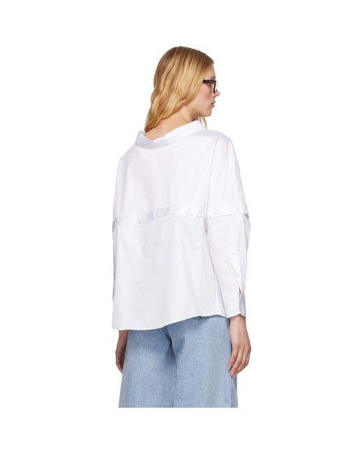 ROKH White Multi Button Broken Shirt