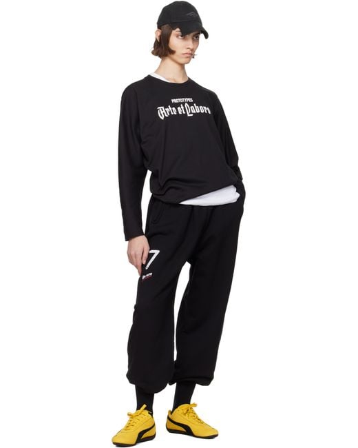 PROTOTYPES Black '07' Cropped Lounge Pants
