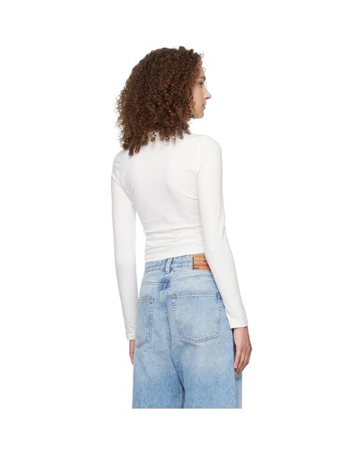 DIESEL White T-Uncutieslong-Ls-Od T-Shirt