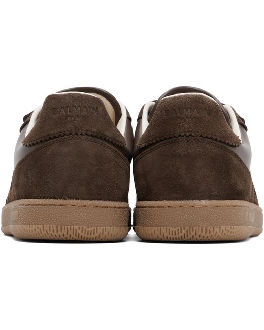 Balmain Brown Swan' Suede Sneakers for men