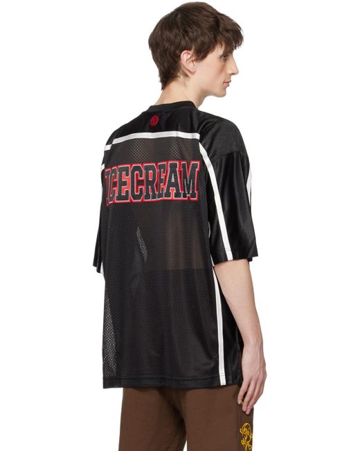 ICECREAM Black Football Jersey T-shirt for men
