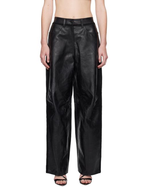 Alexander Wang Black Low-Rise Leather Pants