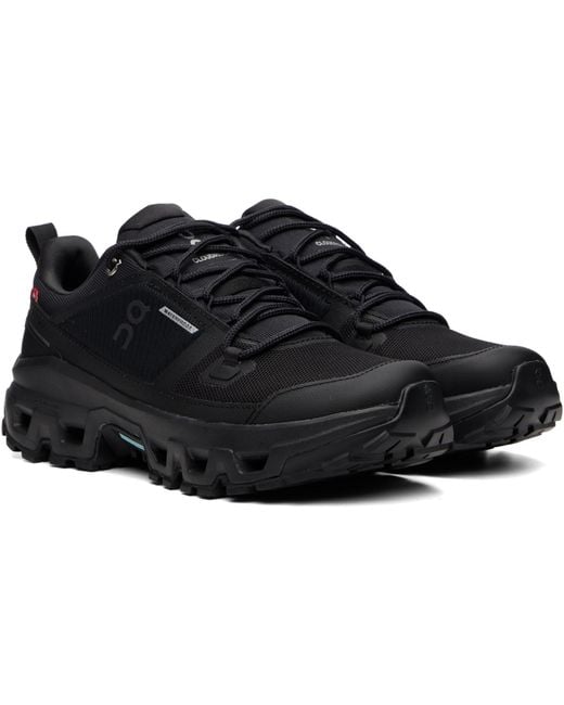 On Shoes Black Cloudrock Low Waterproof Sneakers for men