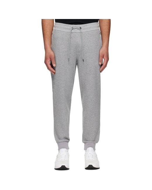 Boss Multicolor Stretch Cotton Cuffed Hems Sweatpants for men