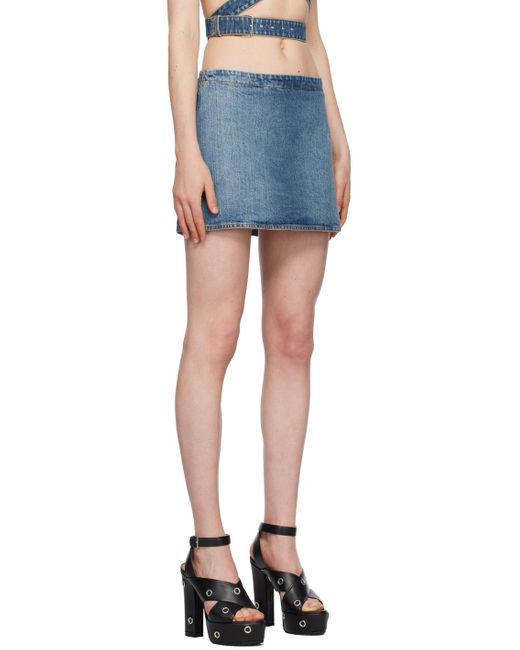Alaïa Blue Zip Denim Miniskirt
