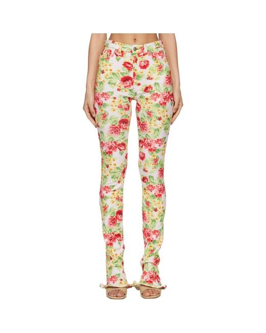 Acne Orange Printed Casual Leggings