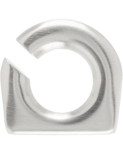 Rick Owens White Prong Ear Cuff