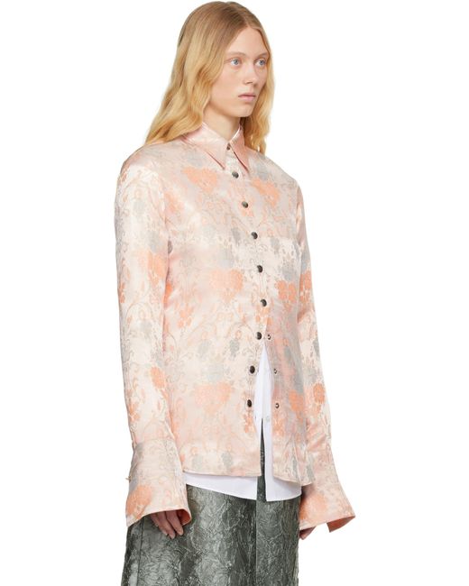 Dries Van Noten ピンク ジャカード シャツ Natural