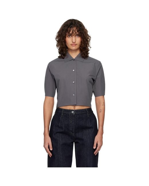 Jil Sander Black Technical Faille Shirt