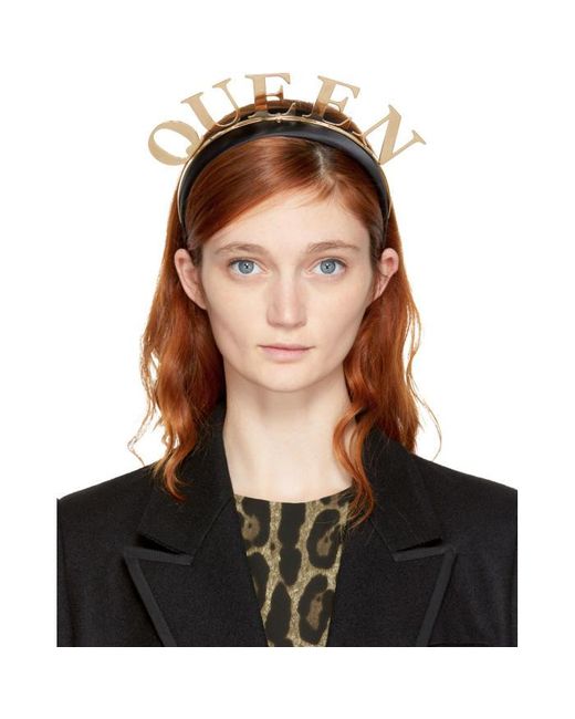 Dolce & Gabbana Metallic Gold And Black Queen Headband