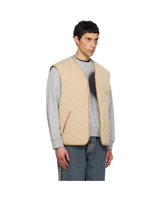 MM6 by Maison Margiela Blue Quilted Reversible Vest for men