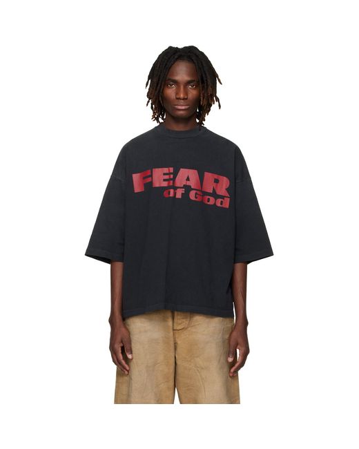 Fear Of God Black Relaxed 'Fear Is Gone' T-Shirt for men