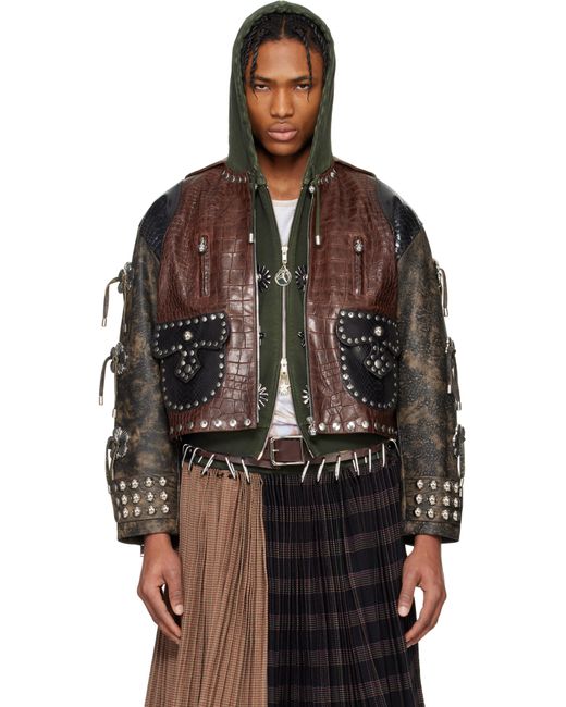 Chopova Lowena Black Afterclap Leather Jacket for men