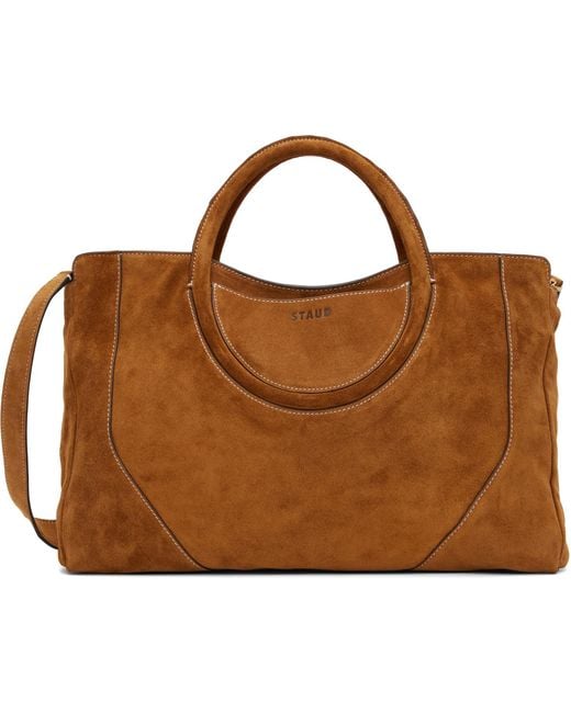 Staud Brown Maude Satchel Tote