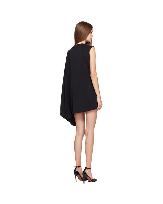 Alaïa Black Asymmetric Kaftan Minidress