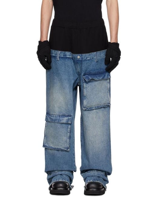 Spencer Badu Black Paneled Jeans for men
