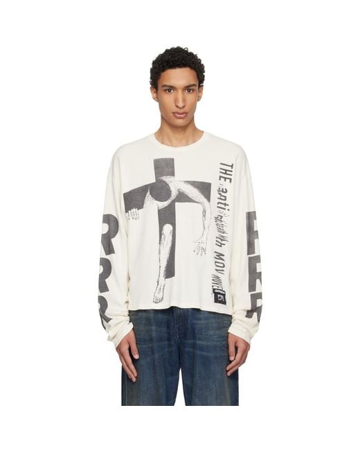 RIVINGTON roi Rebis White Off- Pop Out Thermal T-Shirt for men